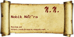 Nobik Nóra névjegykártya